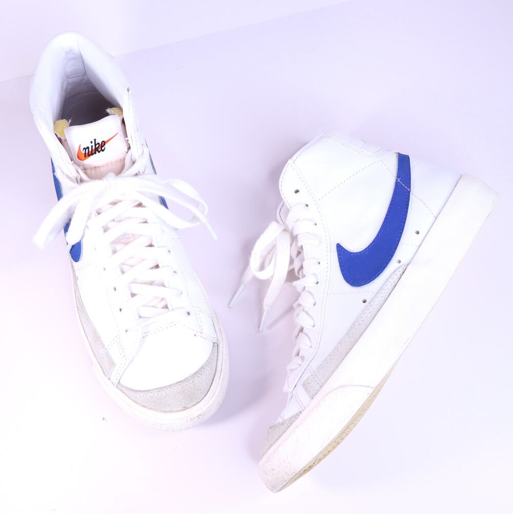 NIKE Blazer Mid '77 Vintage High Top Sneakers Racer Blue Leather Wms 7/Men's 5.5
